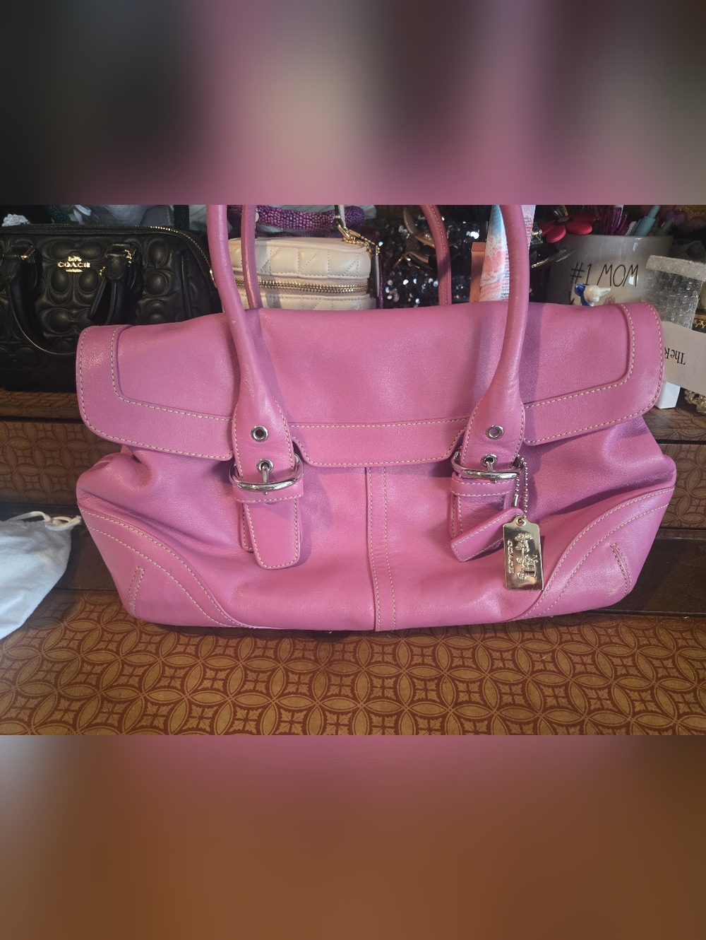 Authentic Coach Soho Flap Satchel Pink Y2K Vintage